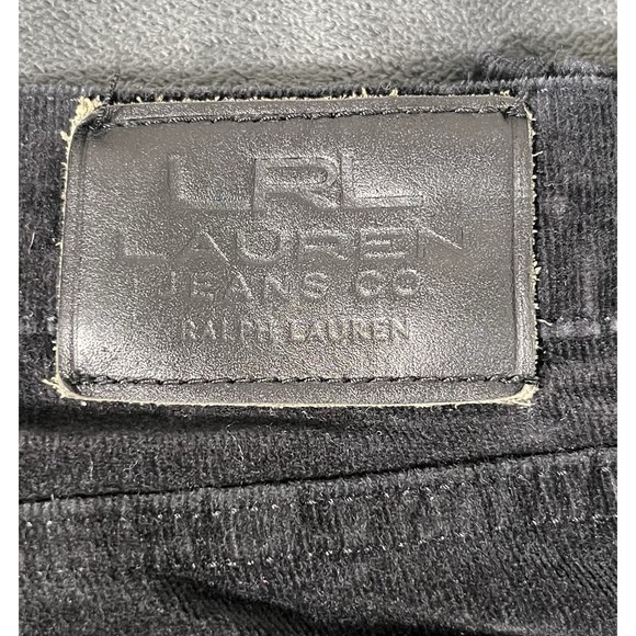 Lauren Ralph Lauren Pants Womens 4 Black Corduroy Straight Leg Mid Rise Petite - Picture 12 of 12